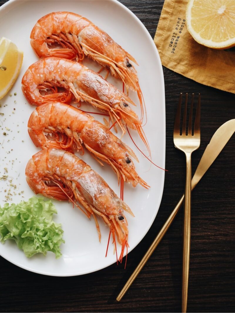 4 Prawns On A Plate